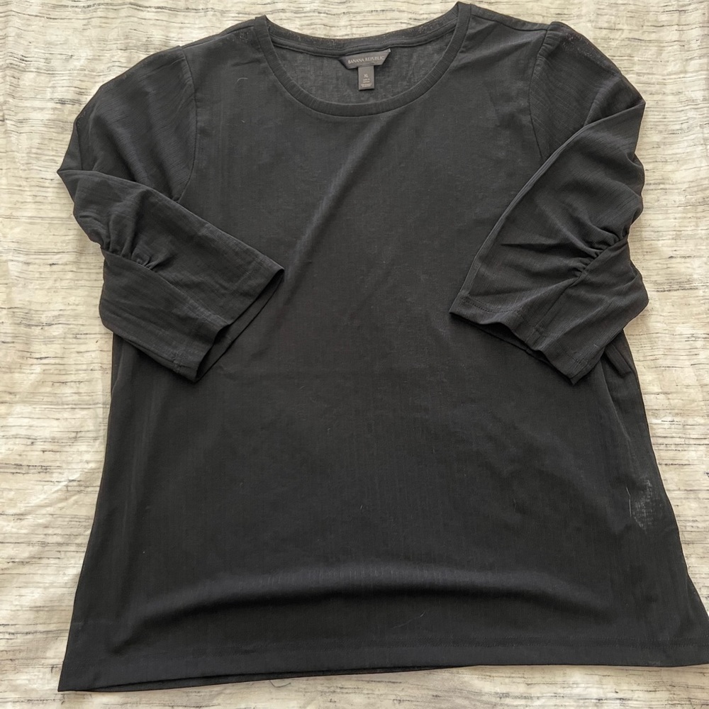 Banana Republic Black Sheer Shirt Size XL